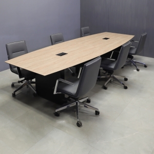 Aurora Boat Conference Table in Countryside Oak Engineered Surface Top - 144 In. - Stock #111