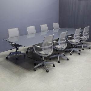 Omaha Rectangular Conference Table With Tempered Glass Top