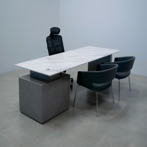 Avenue Straight Executive Desk With Engineered Surface Top