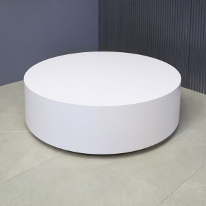 Norfolk Round Lobby Table in White Gloss Laminate Finish - 42 In. - Stock #34