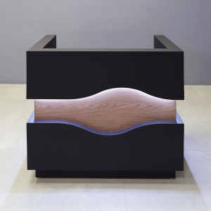 Wave Podium & Host in Black Traceless Laminate - 48 In. - Stock #200