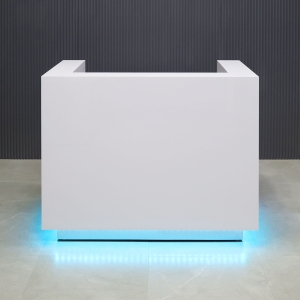 Dallas U-Shape Reception Desk in White Gloss Laminate Desk - 48 In. - Stock #216