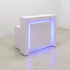 New York Straight Reception Desk in White Gloss Laminate - 48 In. - Stock #212