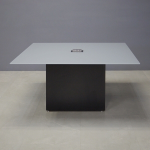 Omaha Rectangular Conference Table In Medium Gray Tempered Glass Top - 60 In. - Stock #100