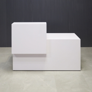 Los Angeles Reception Desk in White Gloss Laminate - 60 In. - Stock #224