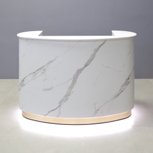 The Pill Reception Desk in White Solid Engineered Surface Top - 62 In. - Stock #230
