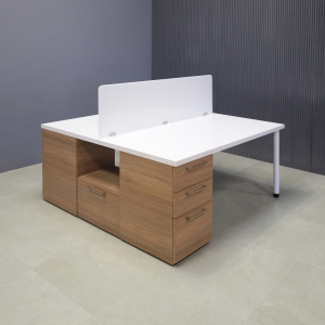 Dallas Workstation With Storage in White Matte Laminate Top - 60 In. - Stock #8