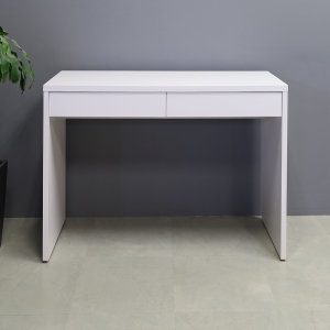 Ashville Bar Table with Drawers in White Matte - 65 In. - Stock #26
