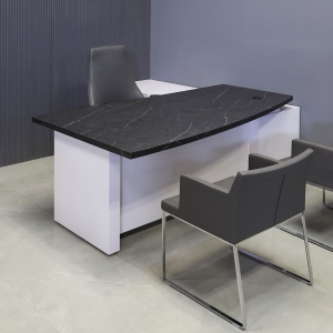 Avenue Curved Executive Desk With Credenza and Laminate Top