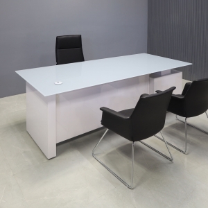 Avenue Straight Executive Desk With Tempered Glass Top