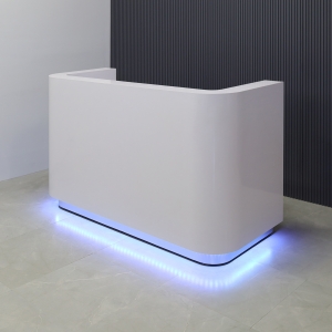Nola Reception Desk In White Gloss Laminate - 72 In. - Stock #204