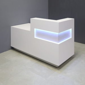 Manhattan ADA Compliant Reception Desk in White Matte Laminate - 72 In. - Stock #228