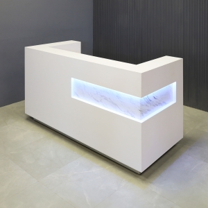 Manhattan U-Shape Reception Desk in White Matte Laminate Finish - 72 In. - Stock #178