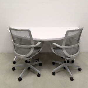 Westin Half Moon Training Table in White Matte Laminate Top - 72 In. - Stock #5