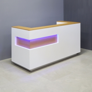 Manhattan U-Shape Reception Desk in White Matte Laminate - 72 In. - Stock #159