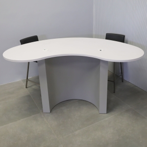 Osaka Custom Handmade Podcast Table in White Matte Laminate Top - 72 In. - Stock #9
