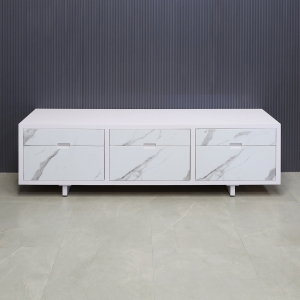Seattle Storage Credenza in White Gloss Laminate - 84 In. - Stock #9
