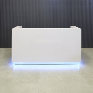 Dallas U-Shape Reception Desk in White Gloss Laminate Desk - 84 In. - Stock #217