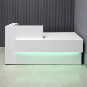 Atlanta Reception Desk in White Gloss Laminate Finish - 84 In. - Stock #244