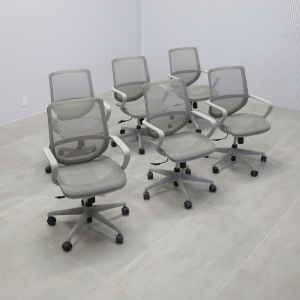 Megan Gray Mesh Conference Room Chair - Set of 6 (Floor Model Sale)