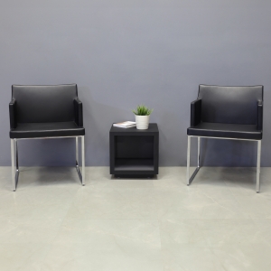 Soho Metal Armchair in Black Leatherette - Set of 2