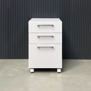Naples Mobile Storage - 3 drawers - in White Matte Laminate - 15 3/4" In. - Stock