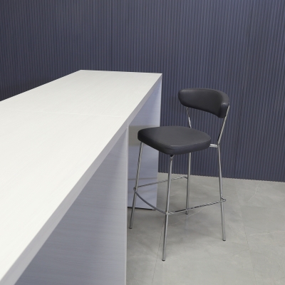 Ahville Laminate Bar Table in white ash laminate finish shown here.