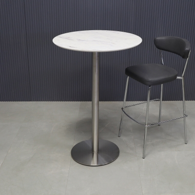 24-inch California Round Engineered Surface Bar Table in 1/2