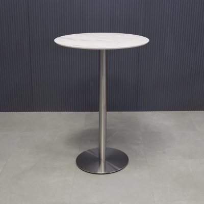 24-inch California Round Engineered Surface Bar Table in 1/2