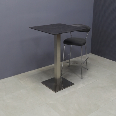 28-inch California Square Engineered Surface Bar Table in 1/2