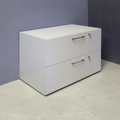30-inch height Naples Lateral File Cabinet in folkstone gray matte laminate cabinet.