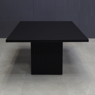 42-inch Newton Square Shape Conference Table in black traceless laminate top and black traceless tambour base.
