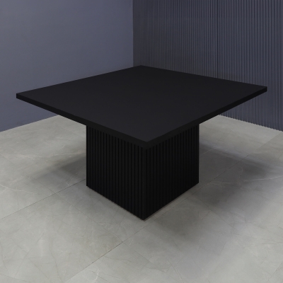 42-inch Newton Square Conference Table in black matte laminate top & base.