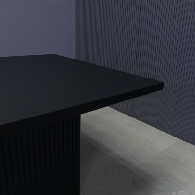 42-inch Newton Square Shape Conference Table in black traceless laminate top and black traceless tambour base.