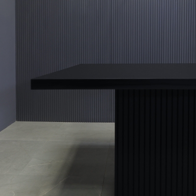 42-inch Newton Square Shape Conference Table in black traceless laminate top and black traceless tambour base.