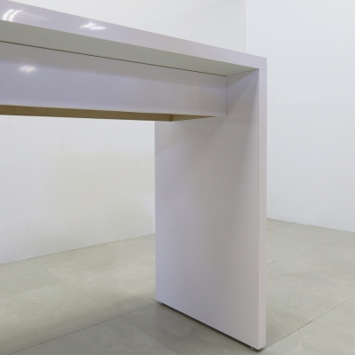 46 inches Ashville Bar Table in White Gloss Laminate shown here.