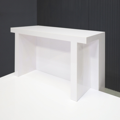 48-inch Los Angeles Reception Desk, right side counter when facing front, in white gloss laminate counter & desk.
