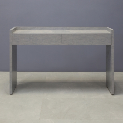 60-inch Avenue Console Table in DISCONTINUED silver alchemy matte laminate console.