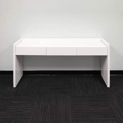 60-inch Avenue Console Table in white gloss laminate console.