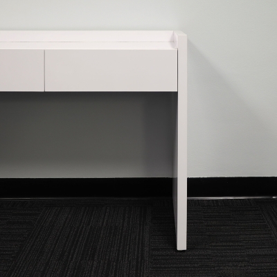 60-inch Avenue Console Table in white gloss laminate console.
