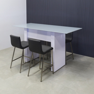 72-inch width x 42-height, Ashville Tempered Glass Collaboration Table in 1/2