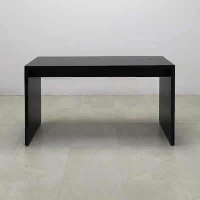 Ahville Laminate Bar Table in black traceless laminate finish shown here.