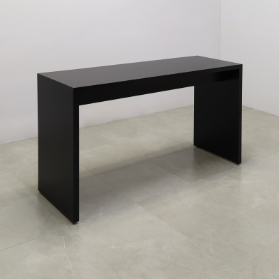 Ahville Laminate Bar Table in black traceless laminate finish shown here.