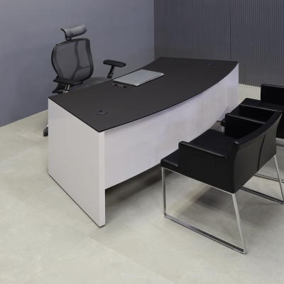 72-inch Seattle Curved Executive Desk with 1/2