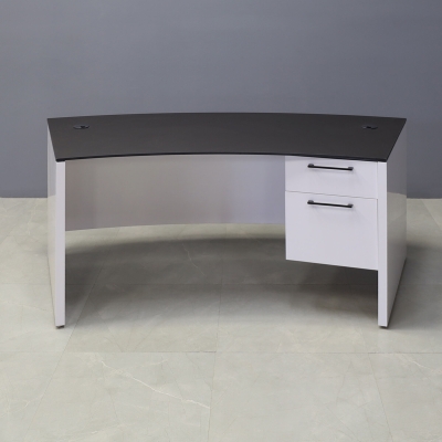 72-inch Seattle Curved Executive Desk with 1/2