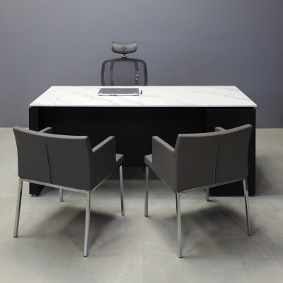 72-inch Denver Straight Executive Desk with cabinet on left side when sitting, in 1/2