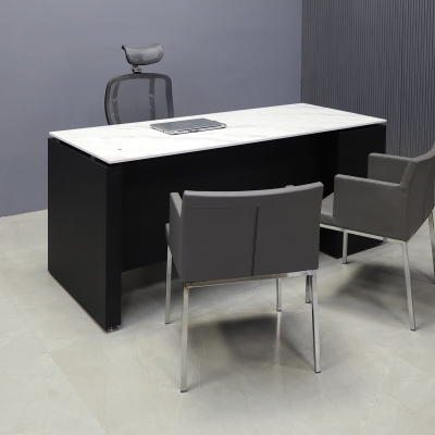 72-inch Denver Straight Executive Desk with cabinet on left side when sitting, in 1/2