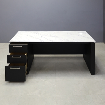 72-inch Denver Straight Executive Desk with cabinet on left side when sitting, in 1/2