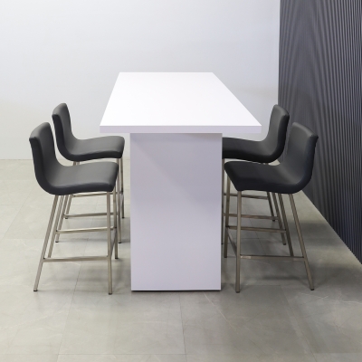 72-inch width x 42-inch height, Windsor Laminate Collaboration Table in white gloss laminate top & base, shown here.