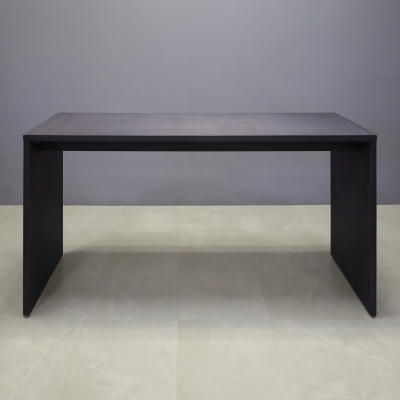 90-inch Ashville Bar Table in ebony veneer finish.